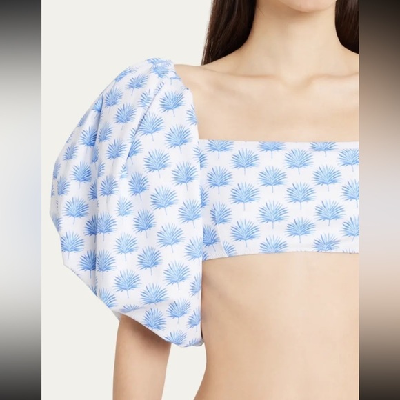 Caroline Constas Nova Puff-Sleeve Bikini Top SMALL - Picture 1 of 7